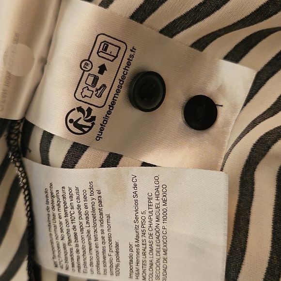 Vtg H&M Vertical Striped Surplice V-Neck Long Sleeve Wrap Blouse - Picture 10 of 10